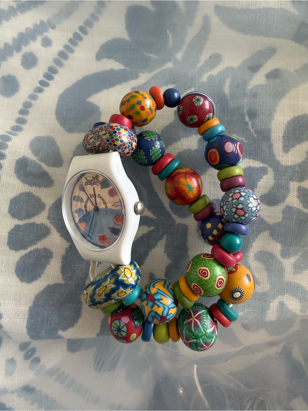Brown Dog Designs Beaded Stretch Watch